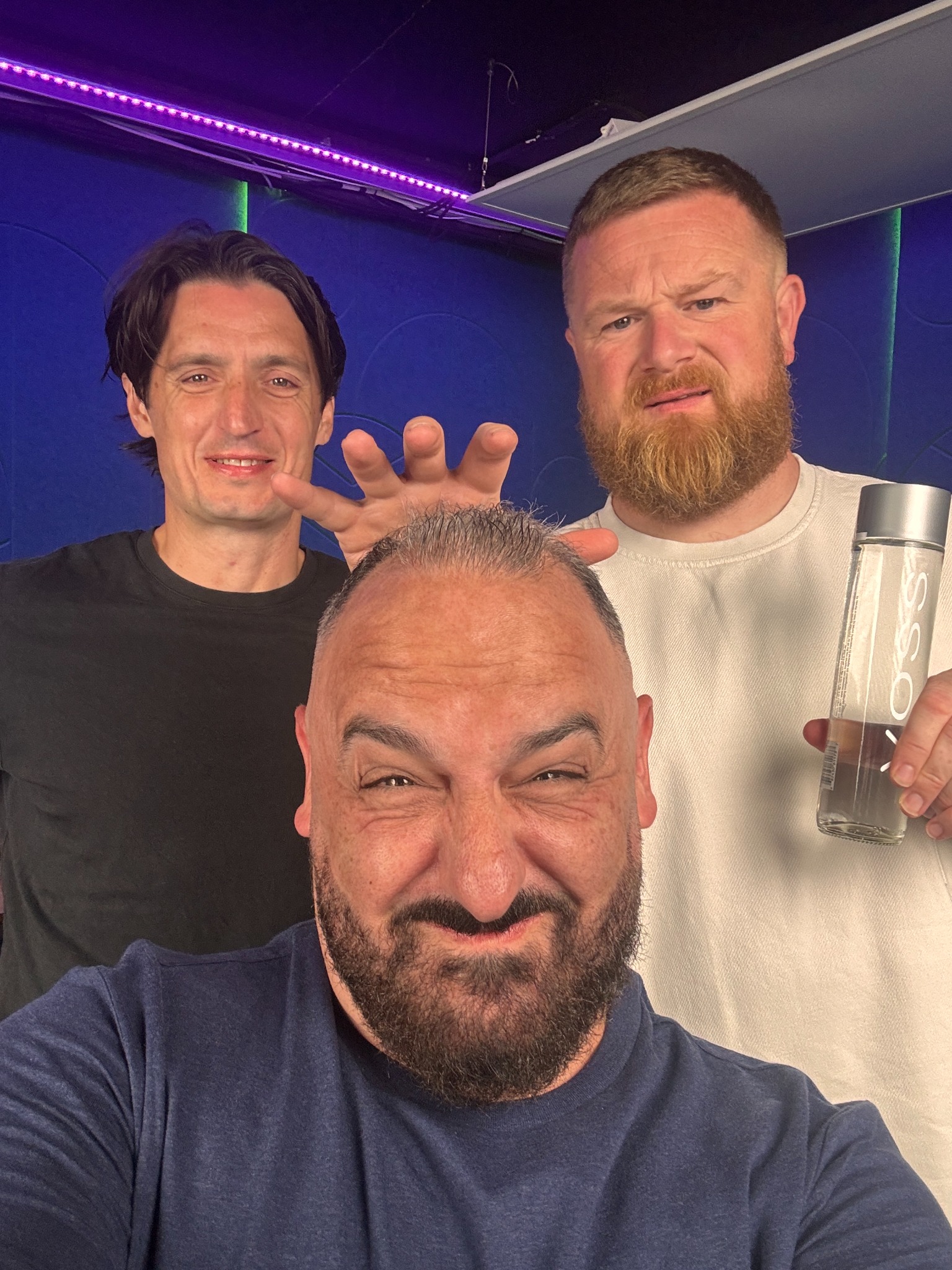 Stuart Bluman with Alright Fans and Crazy Ginger Cabbie at the studio